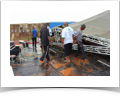 The rains at Kamuli, could not deter the team from continuing
